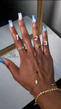 Adjustable gold needle rings