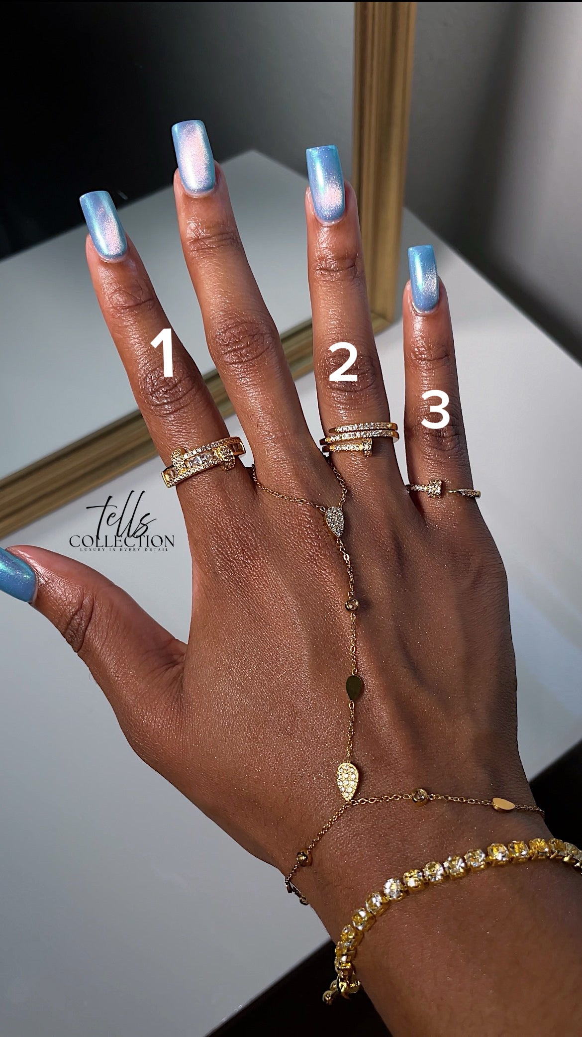 Adjustable gold needle rings